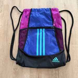 Adidas Alliance II Sackpack Drawstring Bag Backpack Mesh & Zippered Front Pocket